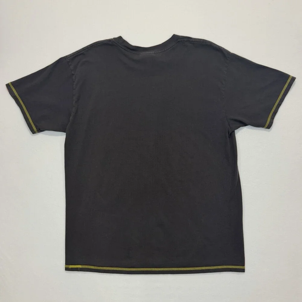 Vintage Y2K Nike Spell Out Center Swoosh Grey Yellow Graphic Shirt Men’s Sz XL